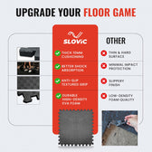 Gym Floor Mat 10mm - Anti-Slip Waterproof EVA Puzzle Mat - 24×24 Inch - Set of 4