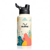 Insulated Water Bottle - 1 Litre - Up to 24 Hrs Hot & 12 Hrs Cold - Meadow Design