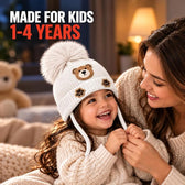 TeddyWarm Kids Winter Cap – White