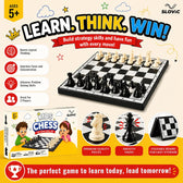 14 Inch Foldable Chess Board Set - Portable Chess Game for Kids & Adults - Family Board Game