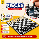 14 Inch Foldable Chess Board Set - Portable Chess Game for Kids & Adults - Family Board Game