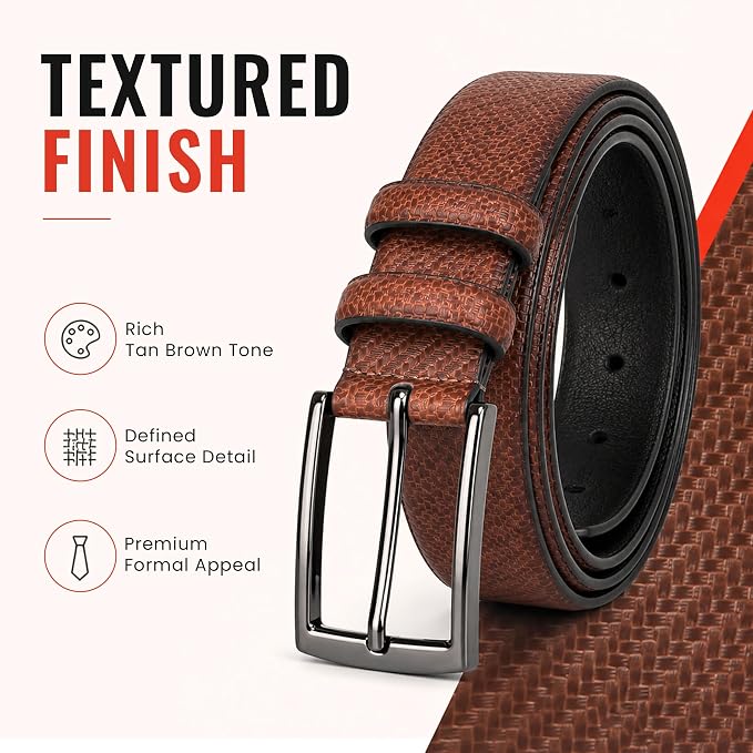 Belt for Men | Adjustable PU Leather Belt | Tan