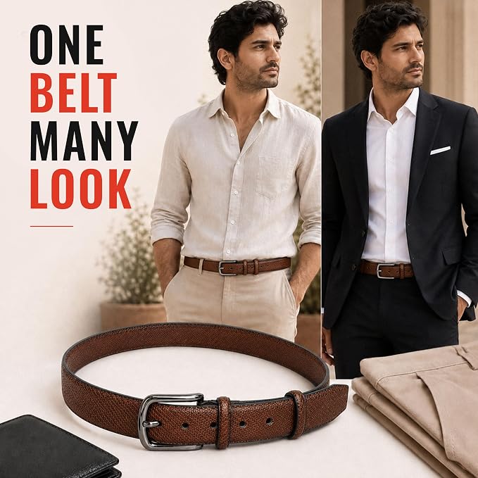 Belt for Men | Adjustable PU Leather Belt | Tan