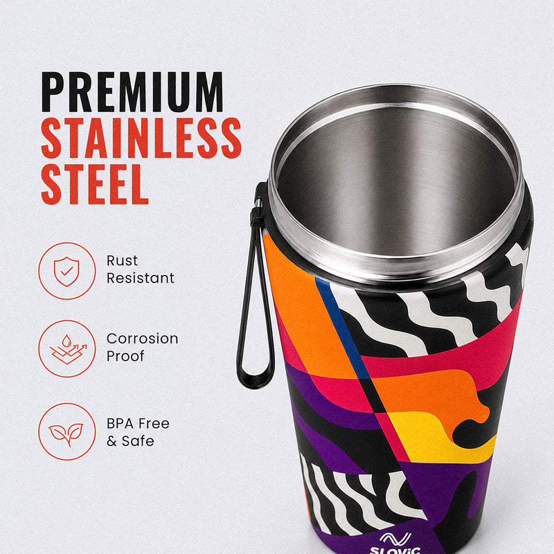 750 ml Stainless Steel Shaker Bottle | 4D Printed | Leakproof Gym Shaker
