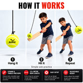 String Tennis Ball with 3m Elastic Cord – Green
