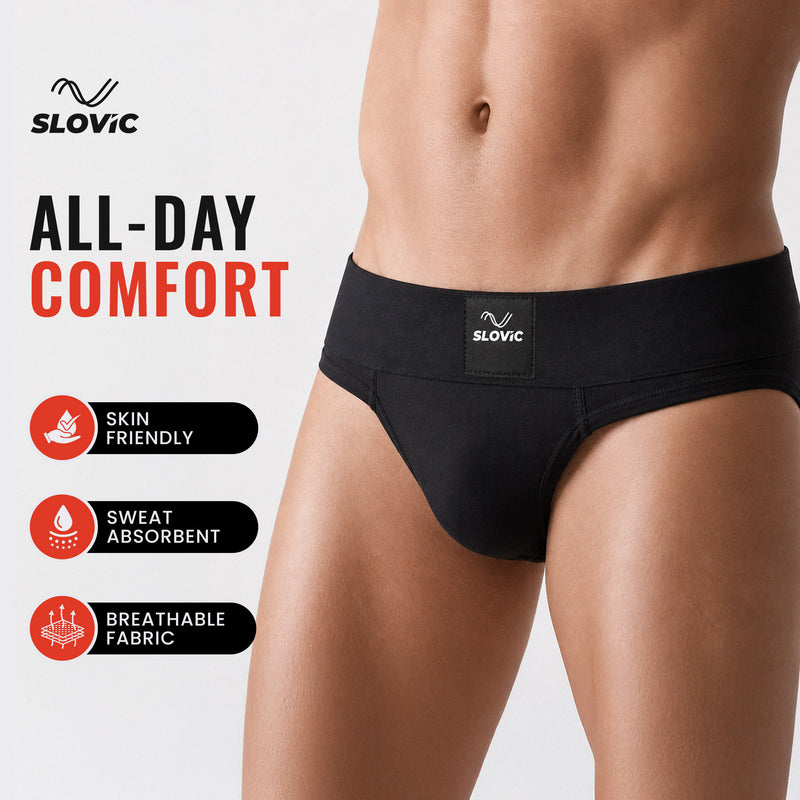 Gym Supporter for Men -Comfortable Sports Supporter -Black - Size M & L