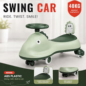 Kid Cruise Swing Car - Green - Ride-On Wiggle Car for Kids - Indoor & Outdoor Toy