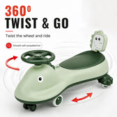 Kid Cruise Swing Car - Green - Ride-On Wiggle Car for Kids - Indoor & Outdoor Toy