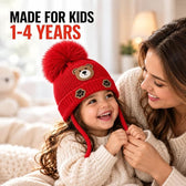 TeddyWarm Kids Winter Cap – Red