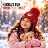 TeddyWarm Kids Winter Cap – Red
