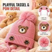 TeddyWarm Pink Winter Cap for Kids