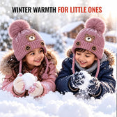 TeddyWarm Rose Winter Cap for Kids