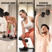Three dumbbells exercise with slovic dumbbells