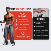 Advertisement for Slovic products featuring Tiger Shroff  holding a door anchor with product benefits highlighted.