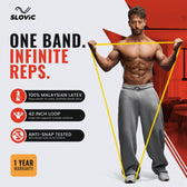 Tiger Shroff using Slovic resistance band with Slovic branding and product features highlighted.