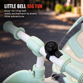 Joy Wheels Tricycle with Parental Handle - Green & Ivory