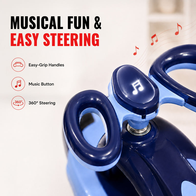 Wave Swing Car with Light - Blue - Ride-On Wiggle Car for Kids - Indoor & Outdoor Toy