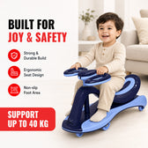 Wave Swing Car with Light - Blue - Ride-On Wiggle Car for Kids - Indoor & Outdoor Toy
