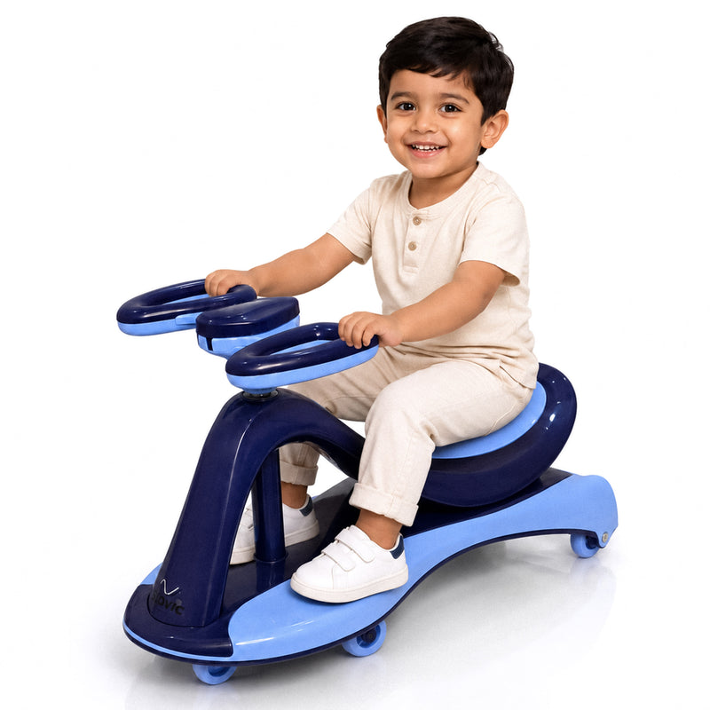 Wave Swing Car with Light - Blue - Ride-On Wiggle Car for Kids - Indoor & Outdoor Toy