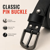 Women’s Black Pin Buckle Belt - Stylish Adjustable Waist Belt for Casual & Formal Wear