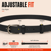 Women’s Black Pin Buckle Belt - Stylish Adjustable Waist Belt for Casual & Formal Wear