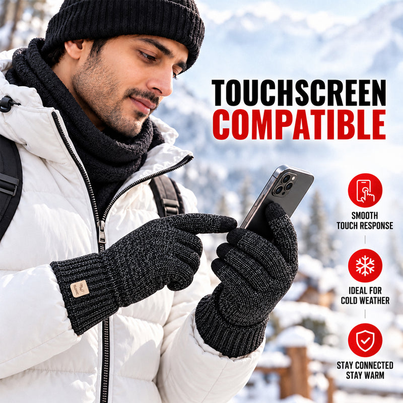 Premium Winter Gloves for Men & Women - Black