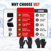 Premium Winter Gloves for Men & Women - Black