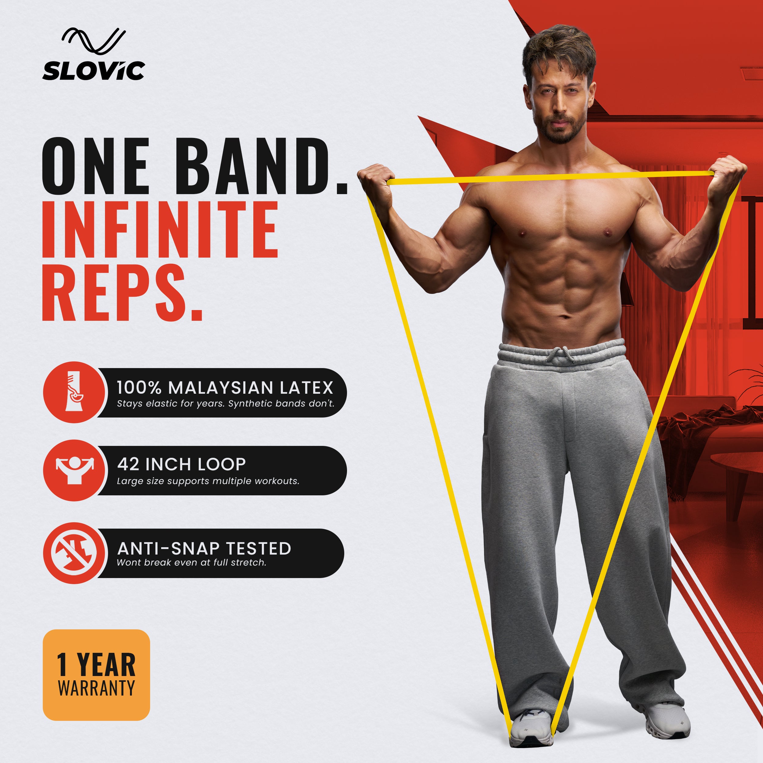 3–7 kg Resistance Band (Light) | Heavy-Duty Natural Latex Band