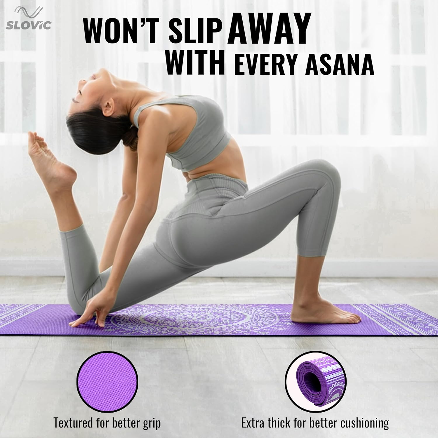 Slovic Yoga Mats For Women (Purple)