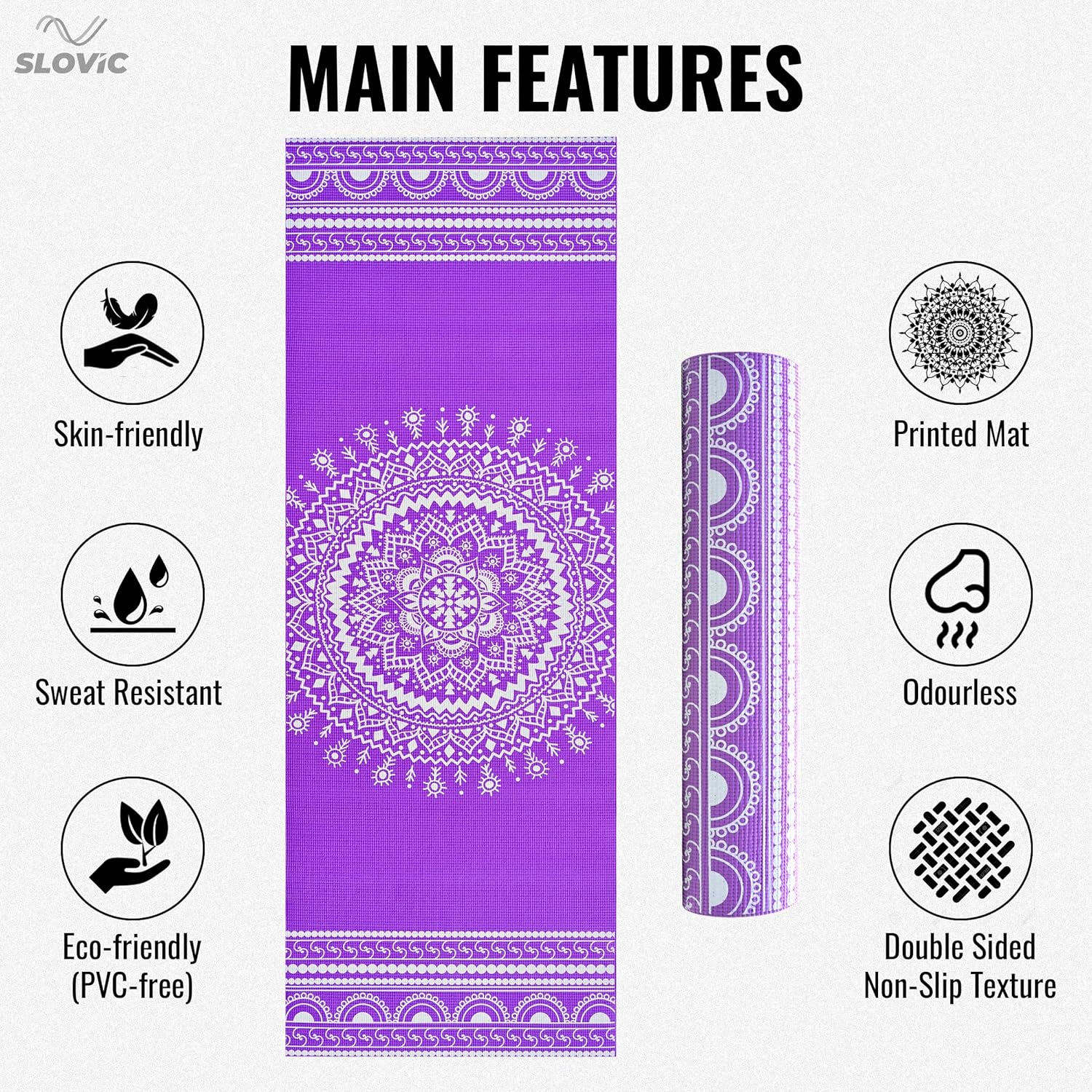 Slovic Yoga Mats For Women (Purple)