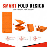 4 MM-TPE Foldable Yoga Mat for Men & Women - Orange