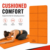4 MM-TPE Foldable Yoga Mat for Men & Women - Orange