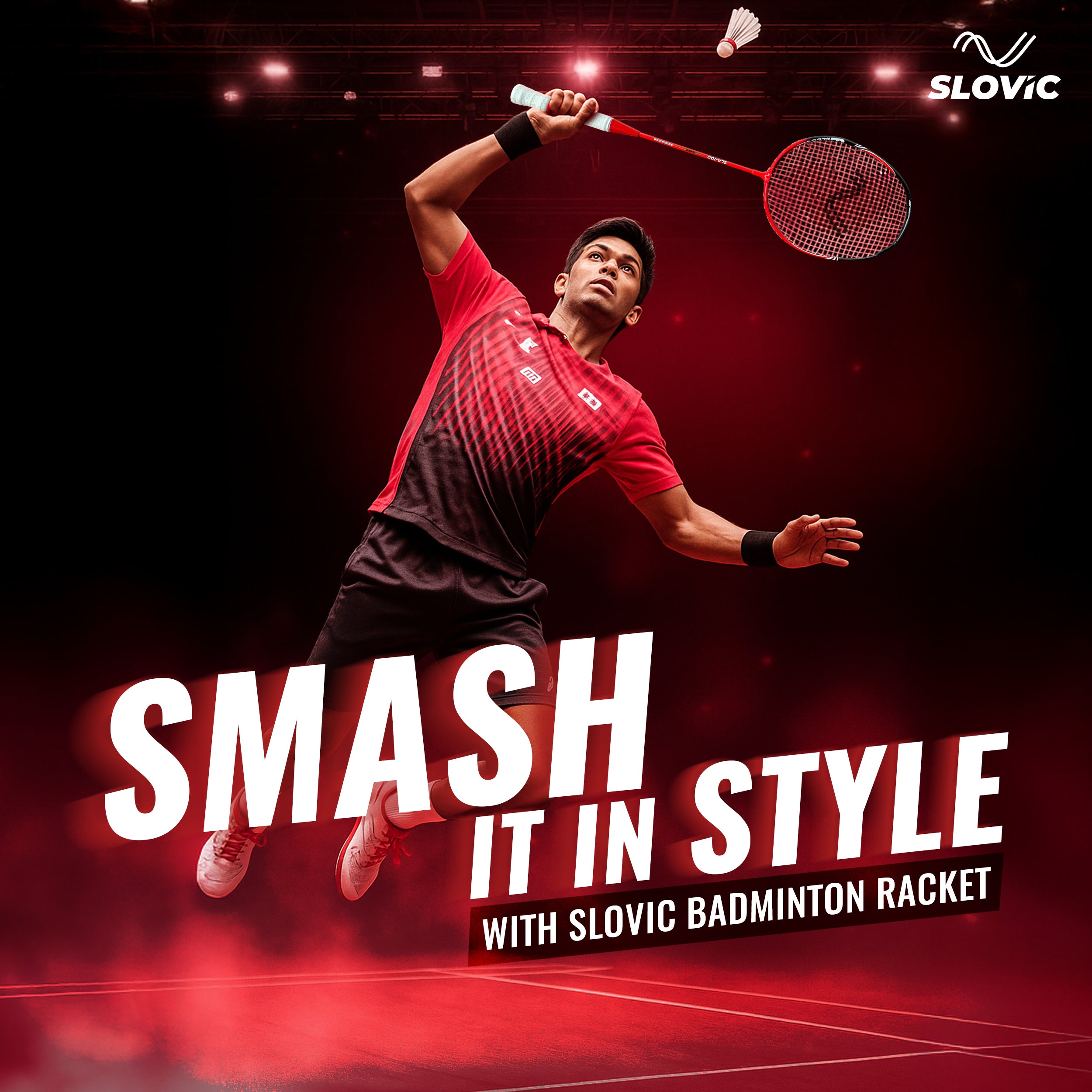 Aluminium Badminton Racket- Red