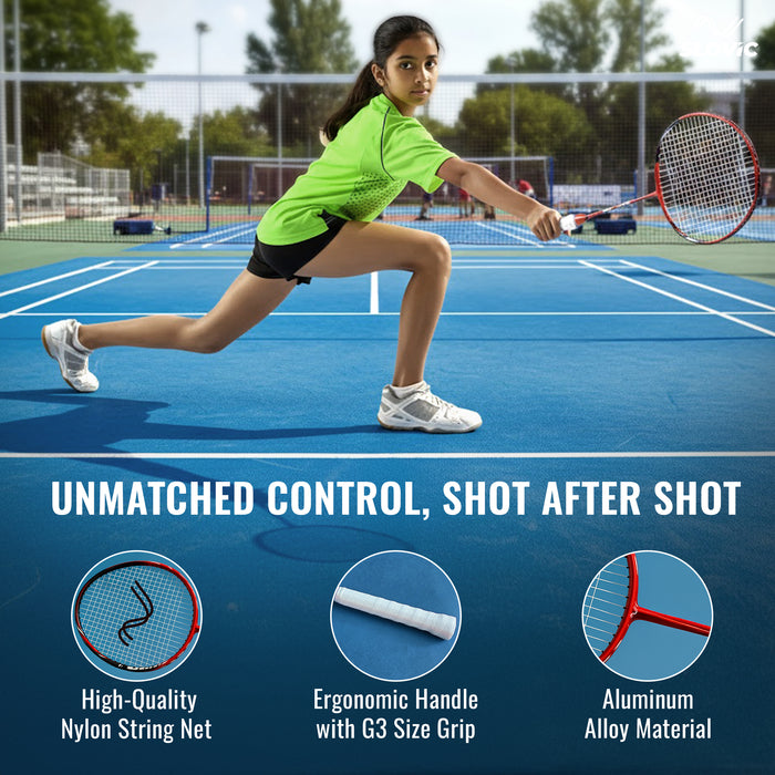 Slovic Aluminium Badminton Racket- Red