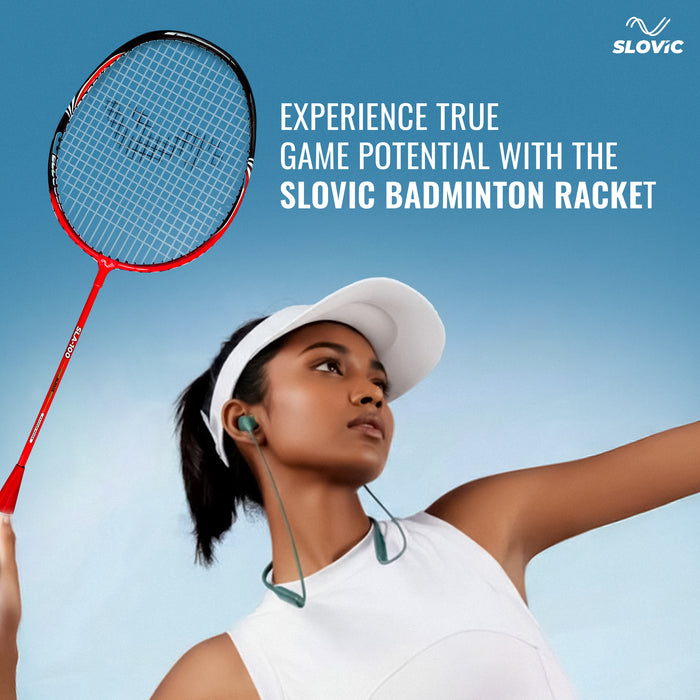 Slovic Aluminium Badminton Racket- Red