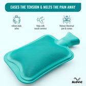 2L Green Hot Water Bottle Bag – Pain Relief for Back, Cramps & Stomach