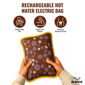 Rechargeable Electric Hot Water Bag for Pain Relief– Brown Floral