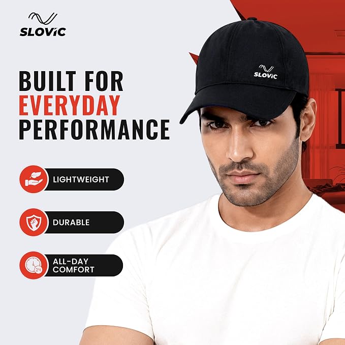 Baseball Cap for Men & Women | Adjustable Sports Cap | Black