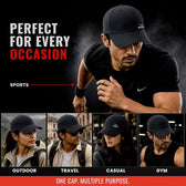 Baseball Cap for Men & Women | Adjustable Sports Cap | Black