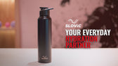 Steel Bottle 1L - Mat Black, Fridge - Sipper