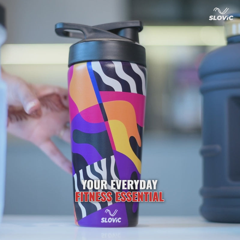 750 ml Stainless Steel Shaker Bottle - 4D Printed - Leakproof Gym Shaker