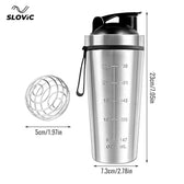Stainless Steel Protein Shaker Bottle | Silver | 750 ML