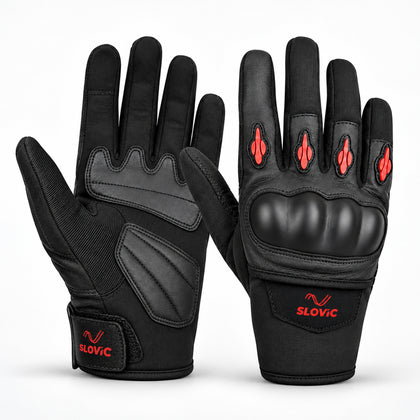 Biker Gloves for Men - Black