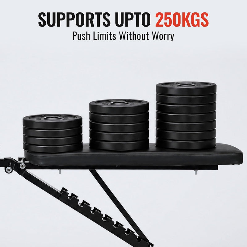 Adjustable Gym Bench for Home Workout - Up to 250 KG Capacity