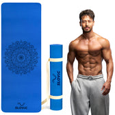 yoga mat with mandala design and 'Slovic' branding, alongside Tiger Shroff