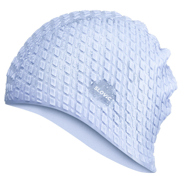 Slovic Silicone Swimming Cap for Men & Women (Blue)