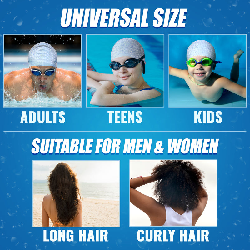 Slovic Silicone Swimming Cap for Men & Women (Blue)