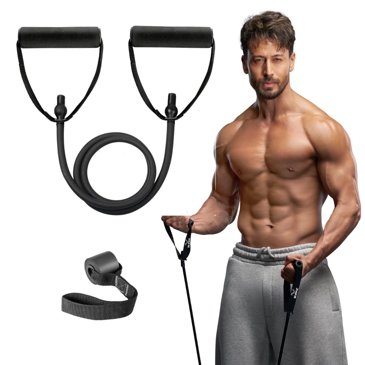 20–25 kg Resistance Tube with Handles | Durable Natural Latex Band for Strength Training