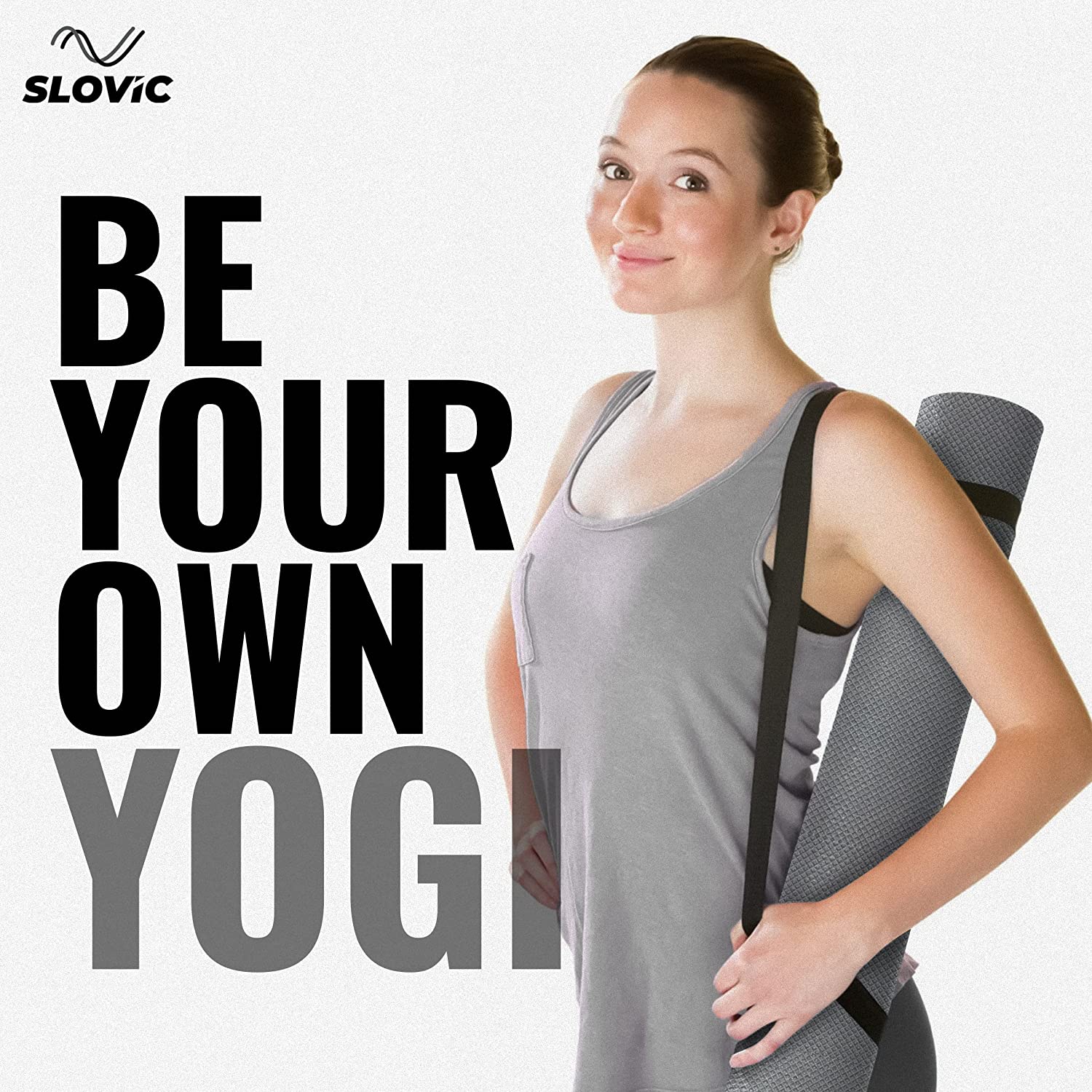 Slovic Non-Slip & Thick Cushion Yoga Mat with Carry Strap (Tpe 6Mm)