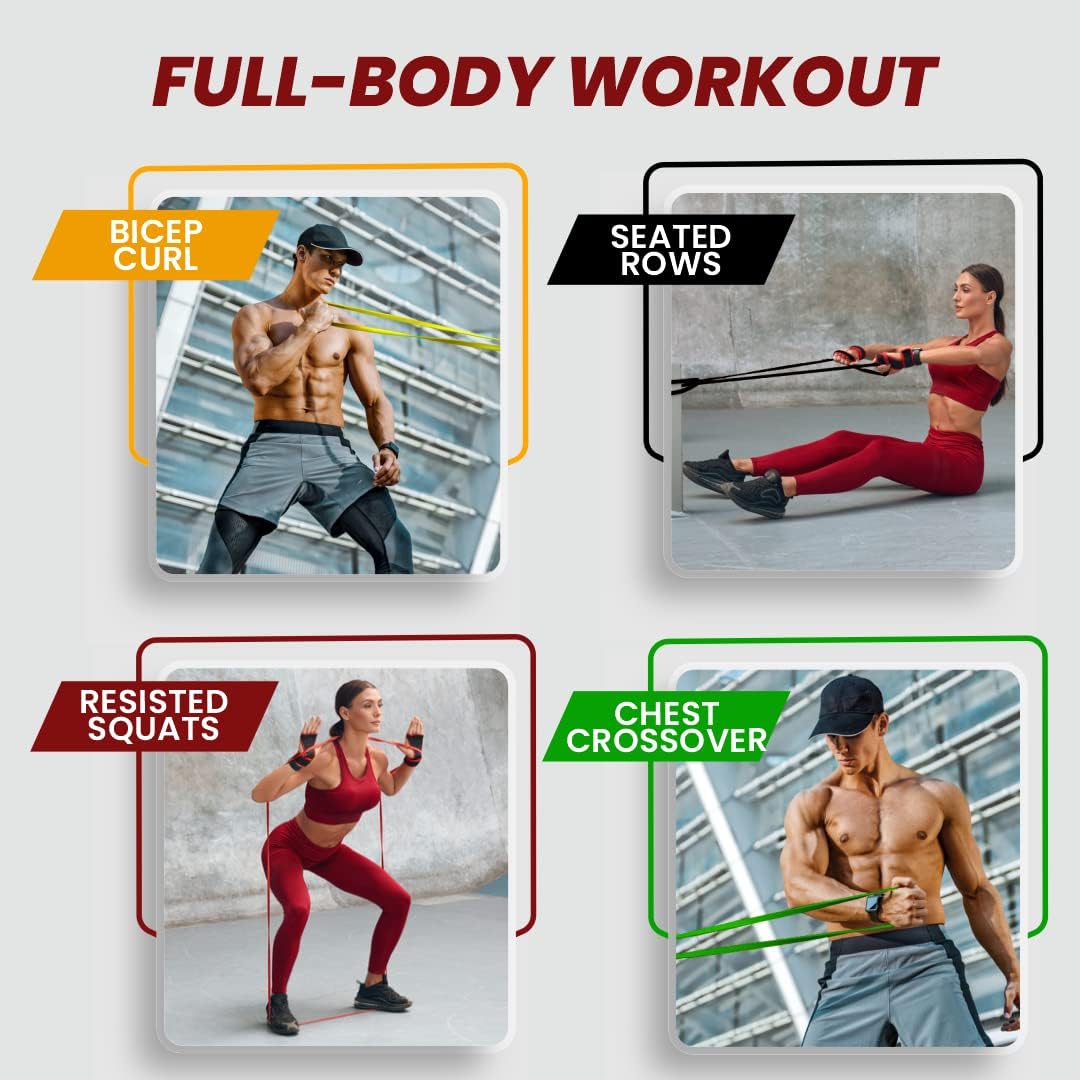 Slovic Resistance Band Pull up Training Bands for Calisthenics (Red + Yellow)